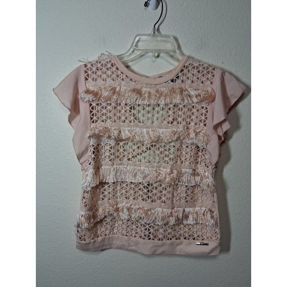 ITOO Blouse Y2K Trendy Boho Party Business Casual Pink Size Medium
